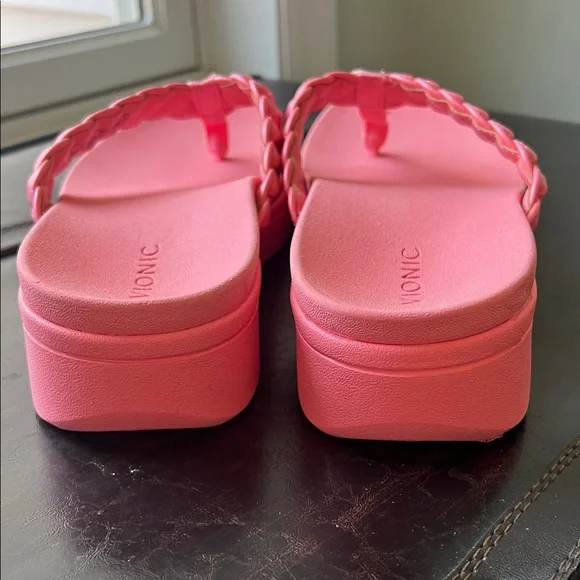 Vionic Kenji Pink Braided Platform Wedge Sandal - Picture 9 of 11